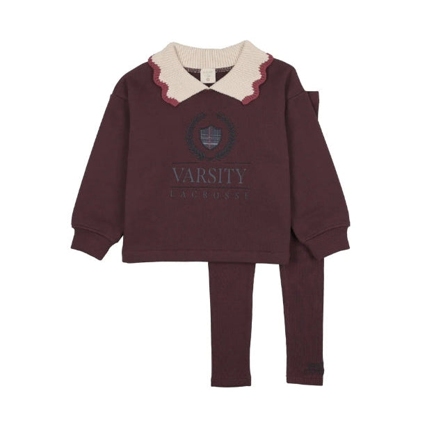 Plum/Cream Fan Club Girls Sweatshirt Set
