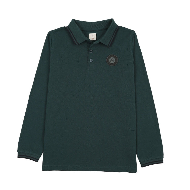 Deep Teal Double Stripe Polo