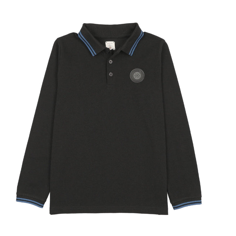 Black Double Stripe Polo
