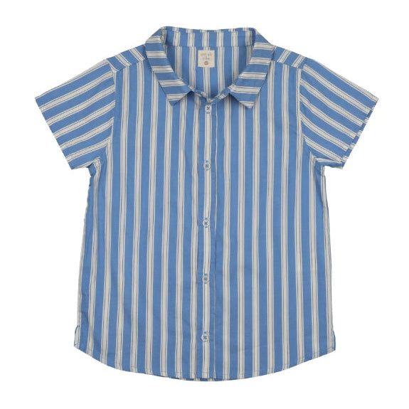 Fresh Blue Stripe Downtown SS Button Down Shirt