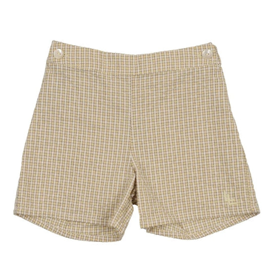 Yellow Mini Plaid Sunny Blossom Shorts
