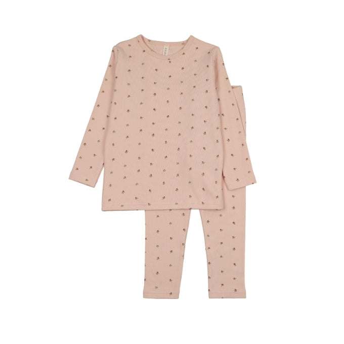 Pale Pink Bitsy Floral Lounge Set