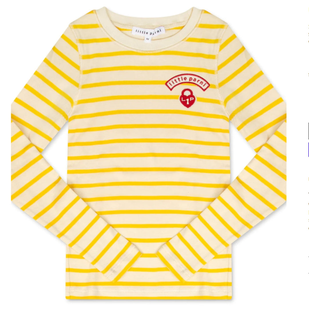 Yellow/ Ivory Classic Striped Long Sleeve Tee
