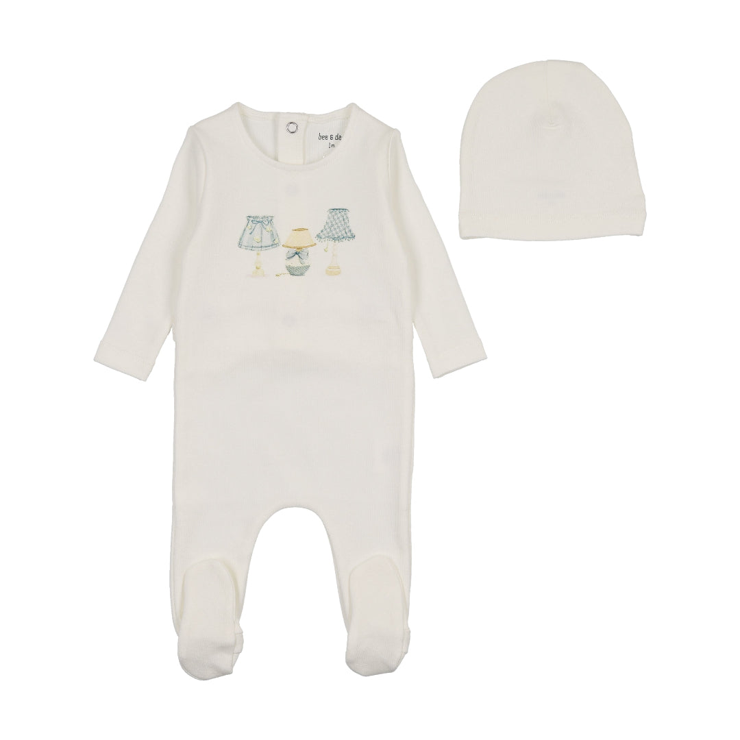 Chalk White Boys Shades of Baby Footie/Beanie