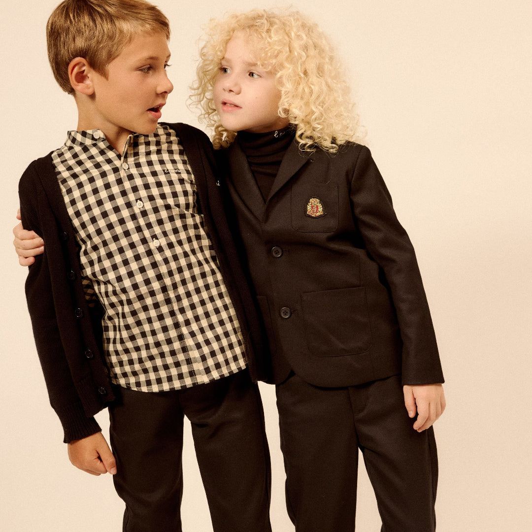 Black Patterned Boy's Shirt