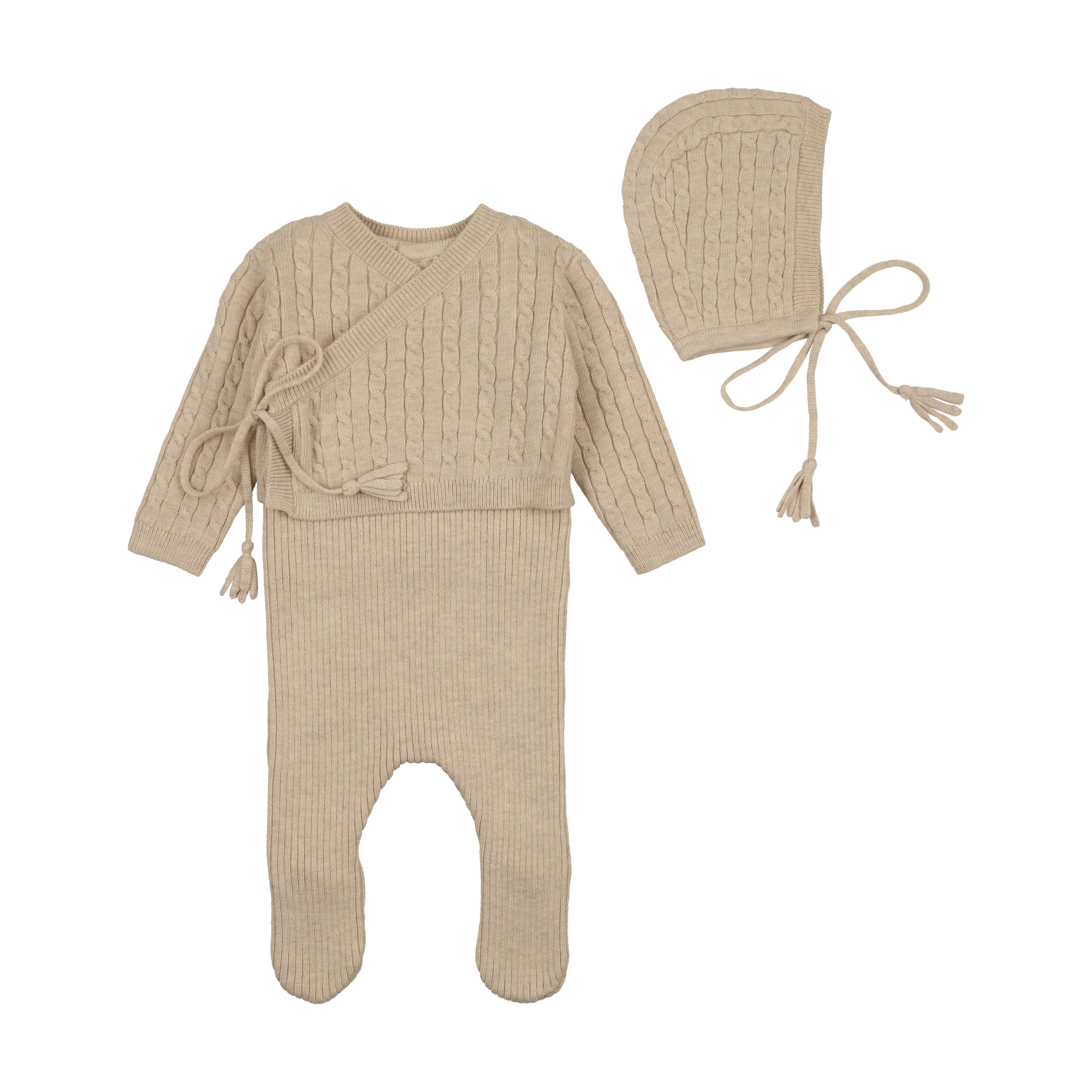 Oat Soft Cable Knit Outfit