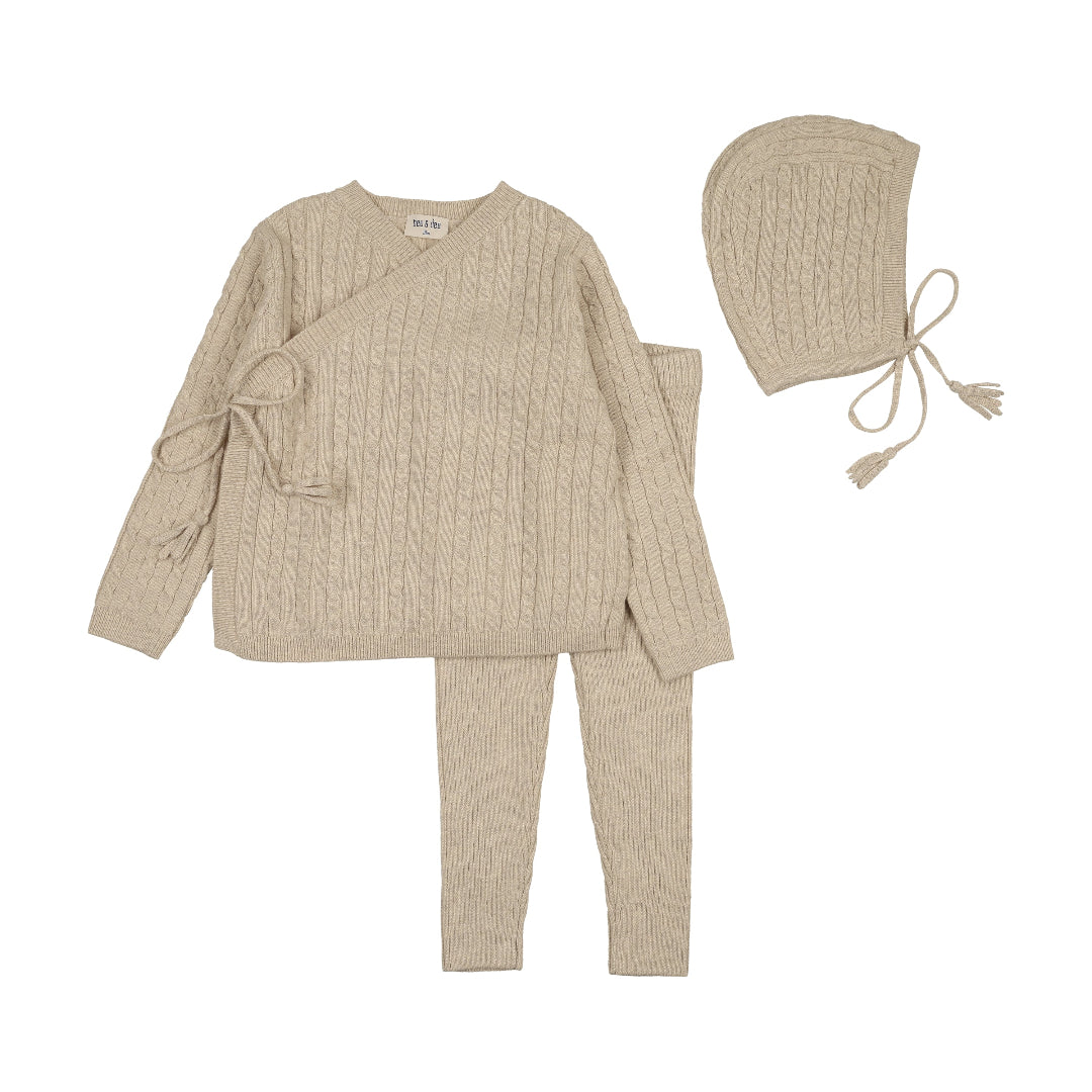 Oat Soft Cable Knit Outfit