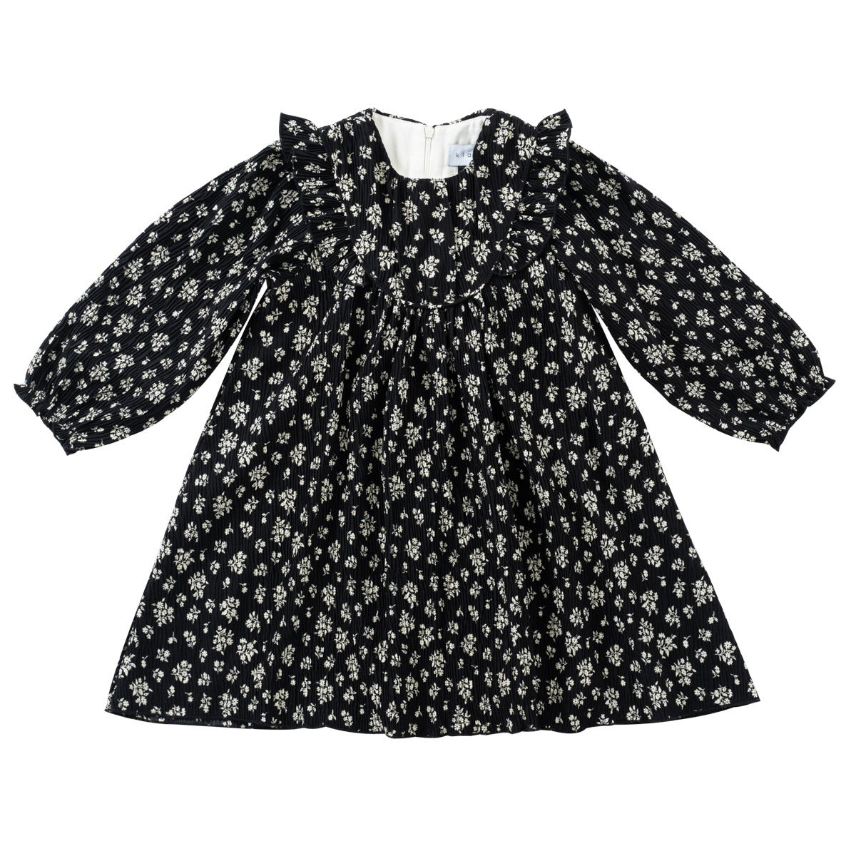 Black Crinkle Bib Dress