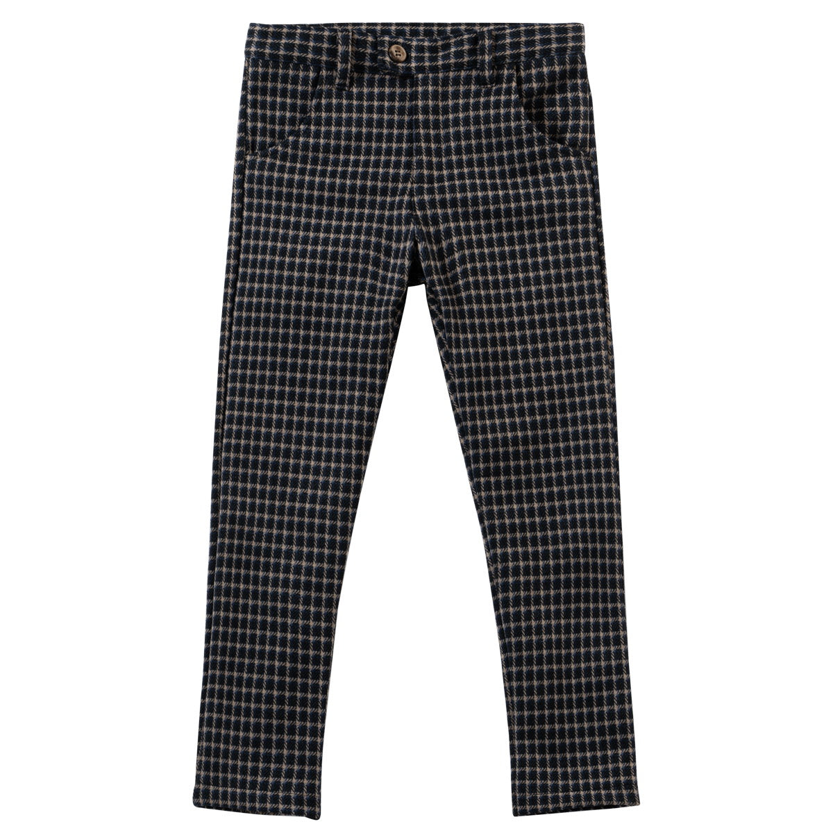 Blue Plaid Stretch Pant