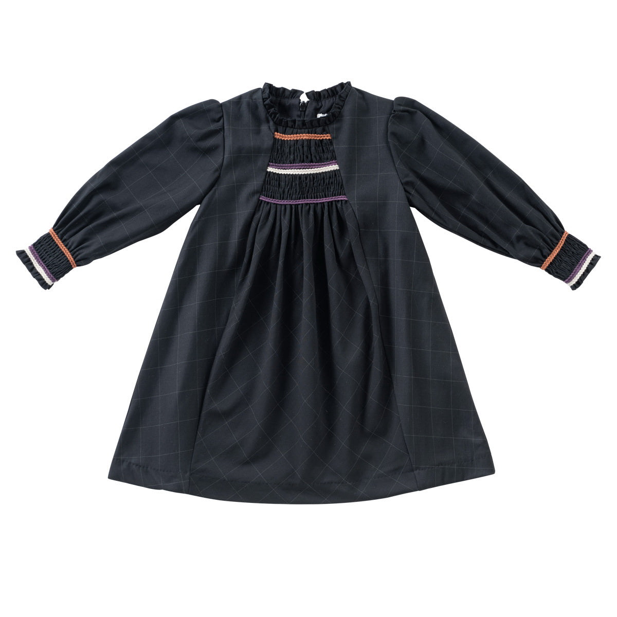 Black Smocked Stitch Dress