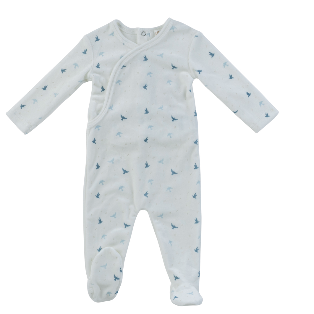 Blue Velour Songbird Romper