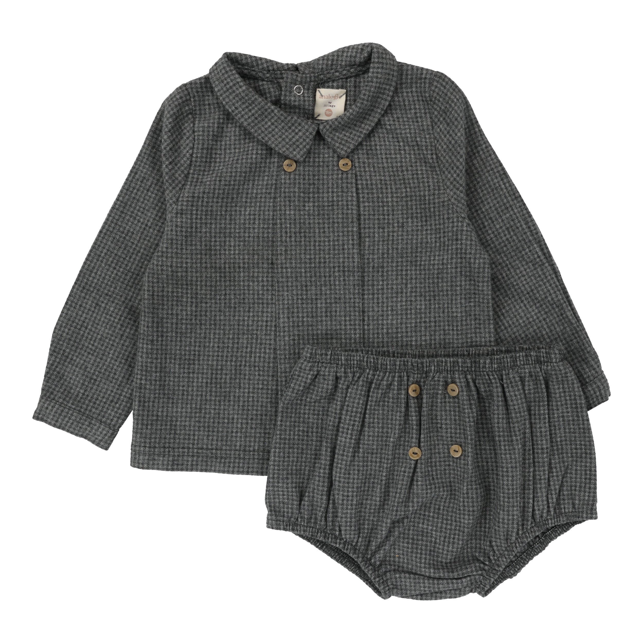 Grey Houndstooth Toddler Boys Set