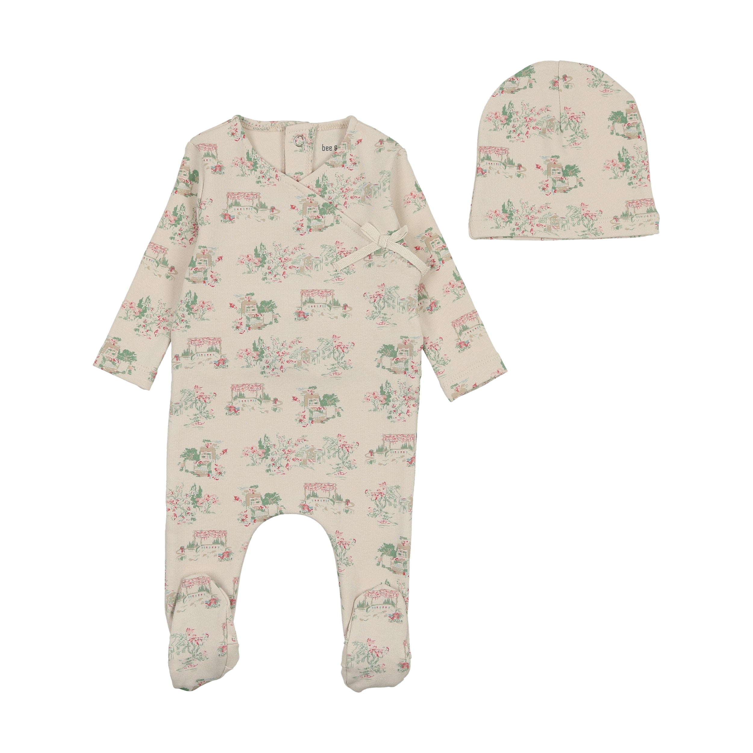 Misty Rose Toile Footie/Beanie