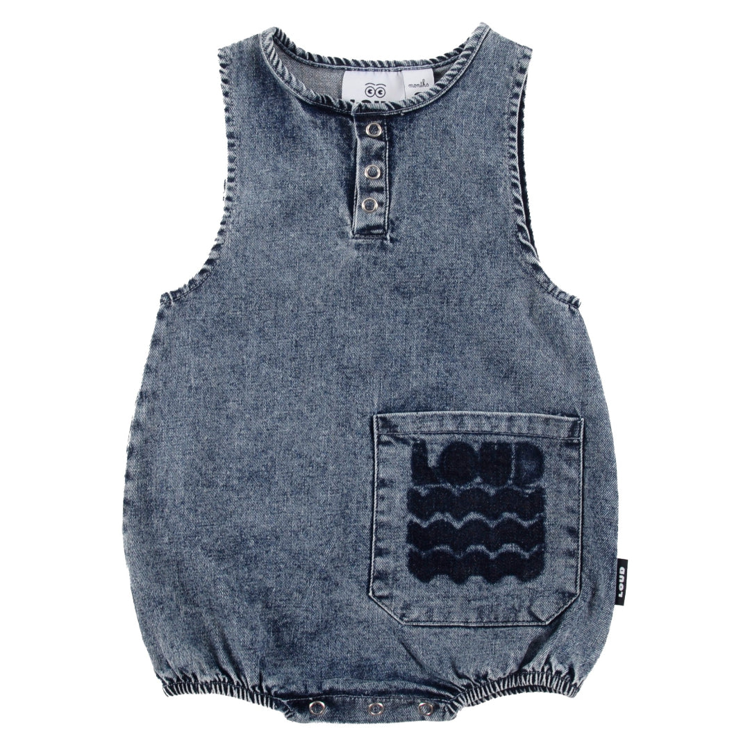 Mid Blue Stone Wash Romper