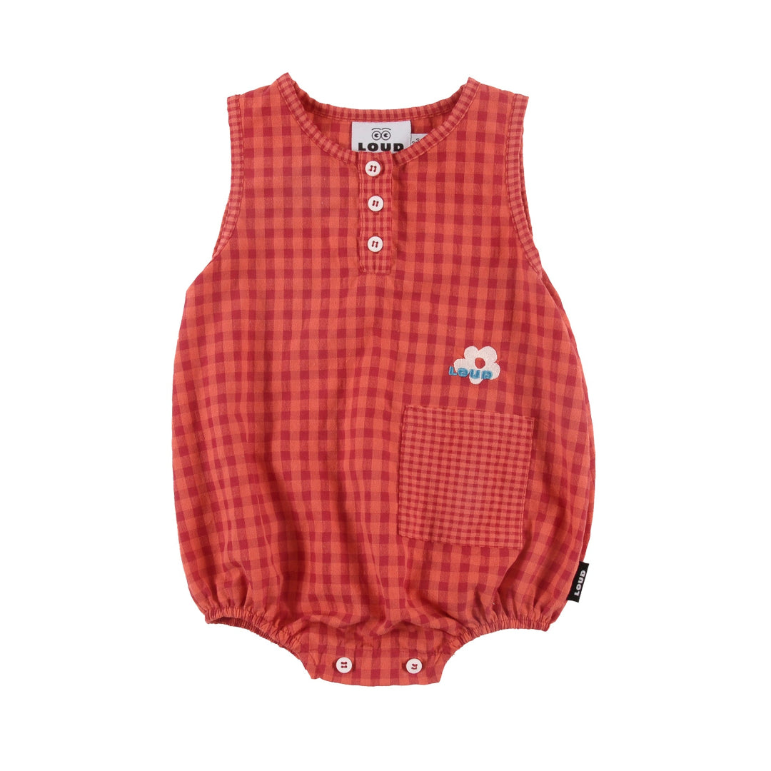 Red Check Baby Romper