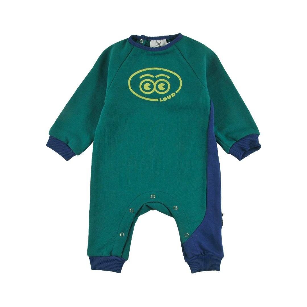 Green/ Navy Baby Playsuit, Relaxed Fit