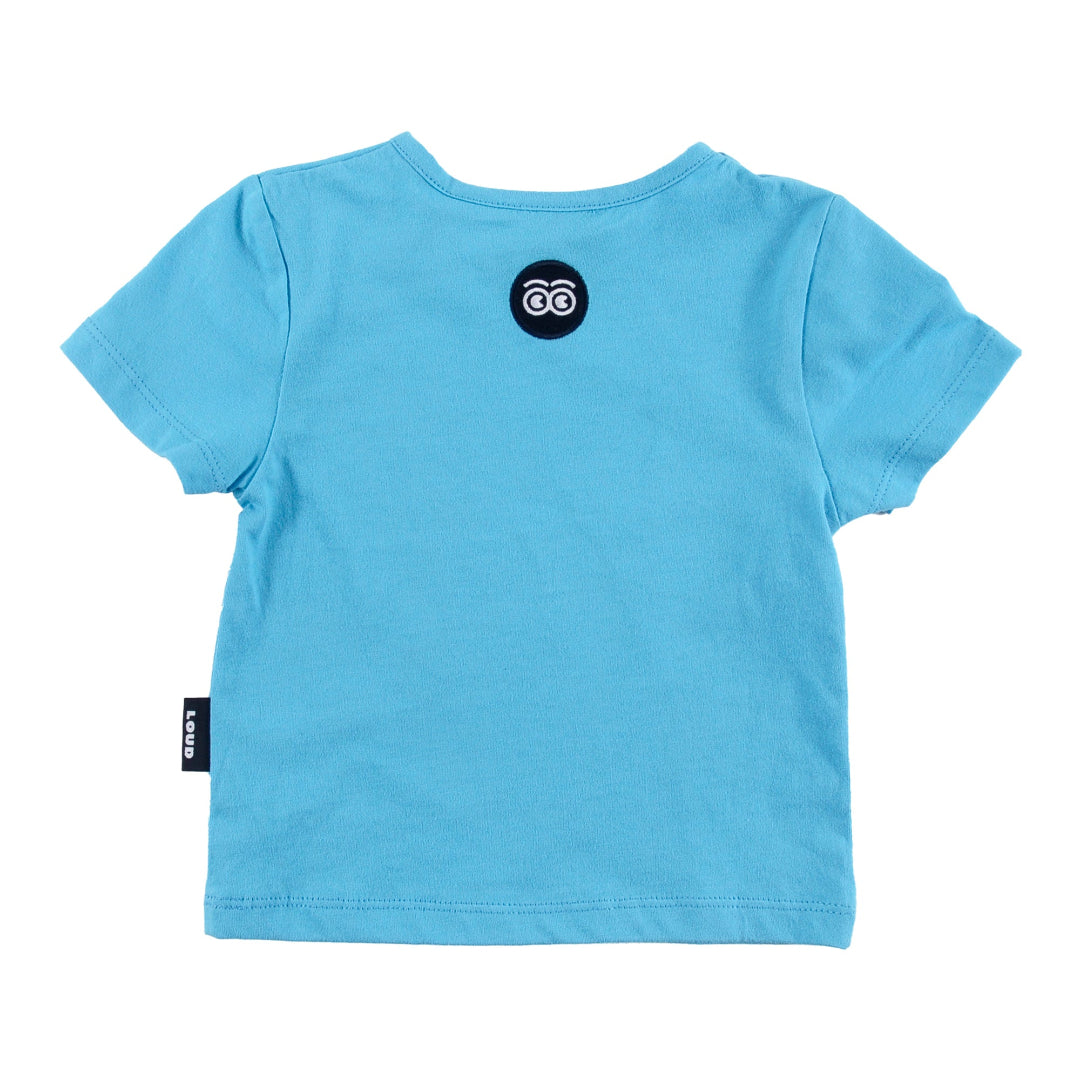 Cyan Blue Print Baby T-Shirt