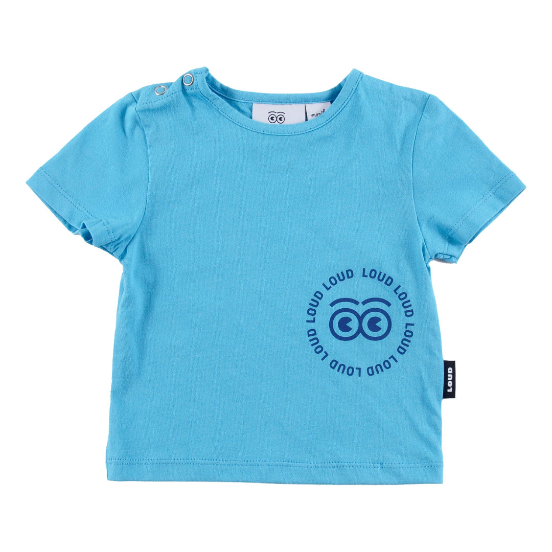 Cyan Blue Print Baby T-Shirt