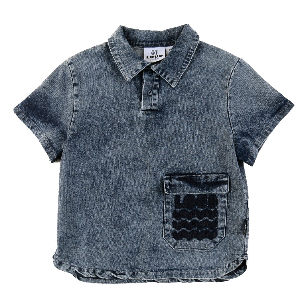 Mid Blue Stone Wash Shirt