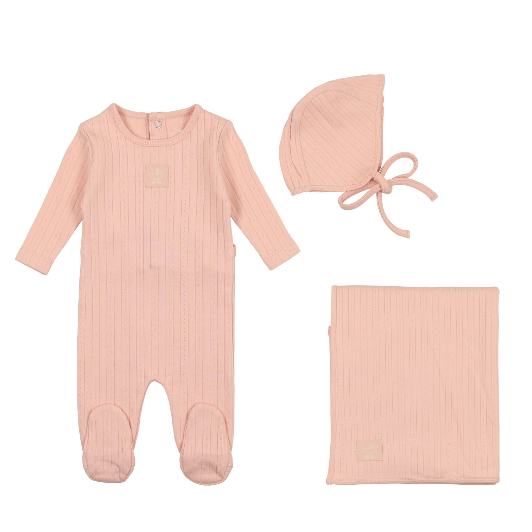 Dusty Pink Classic Pointelle Layette Set