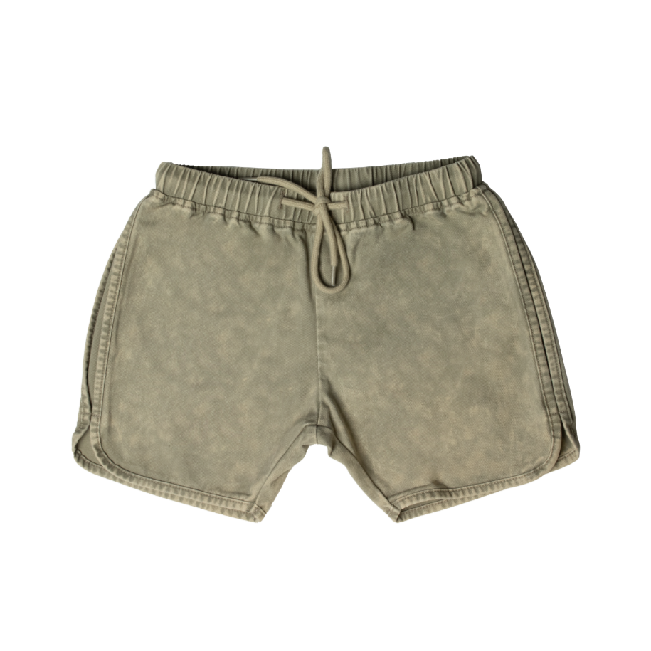 Vintage Green Jean Wash Shorts