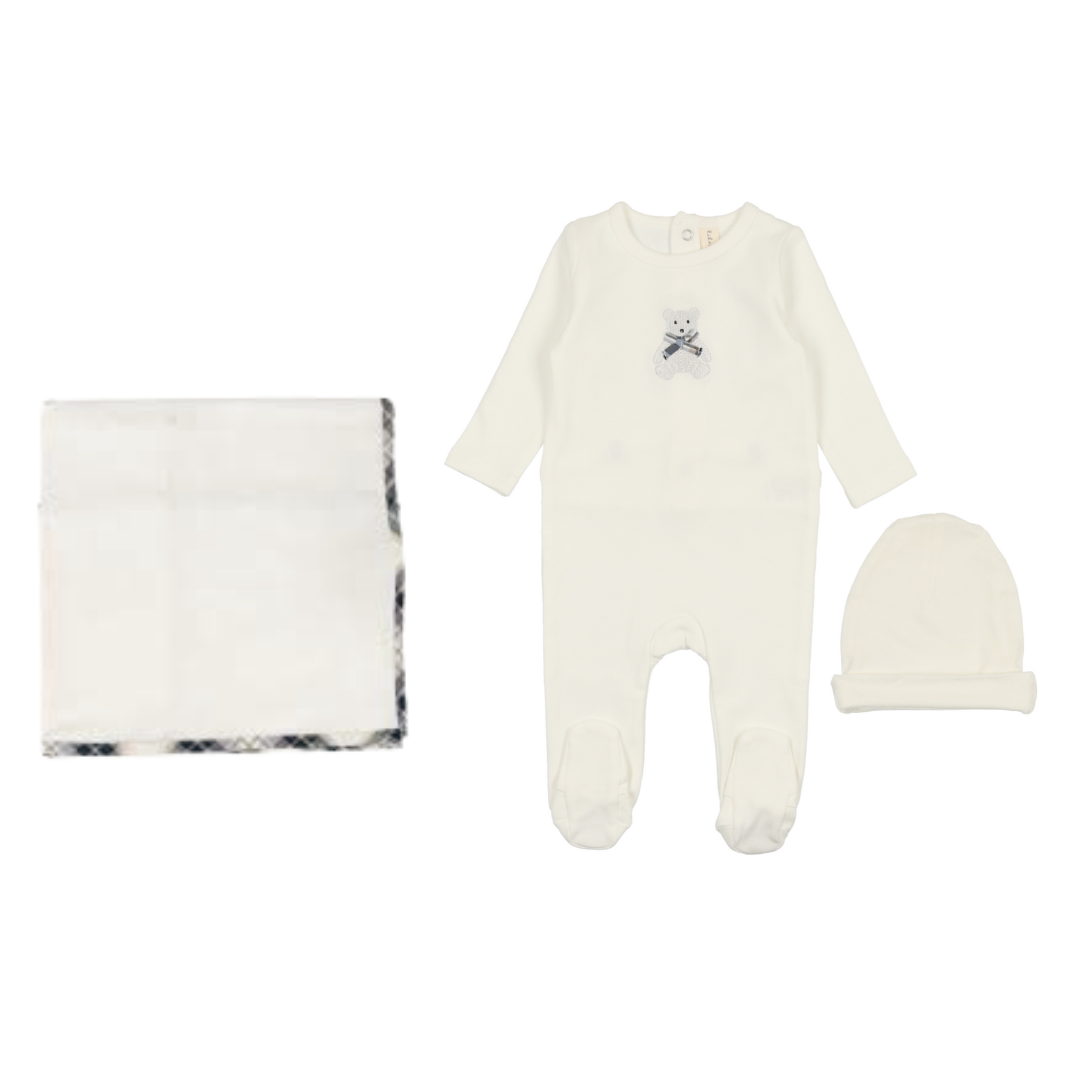 White Bear Embroidered Layette Set