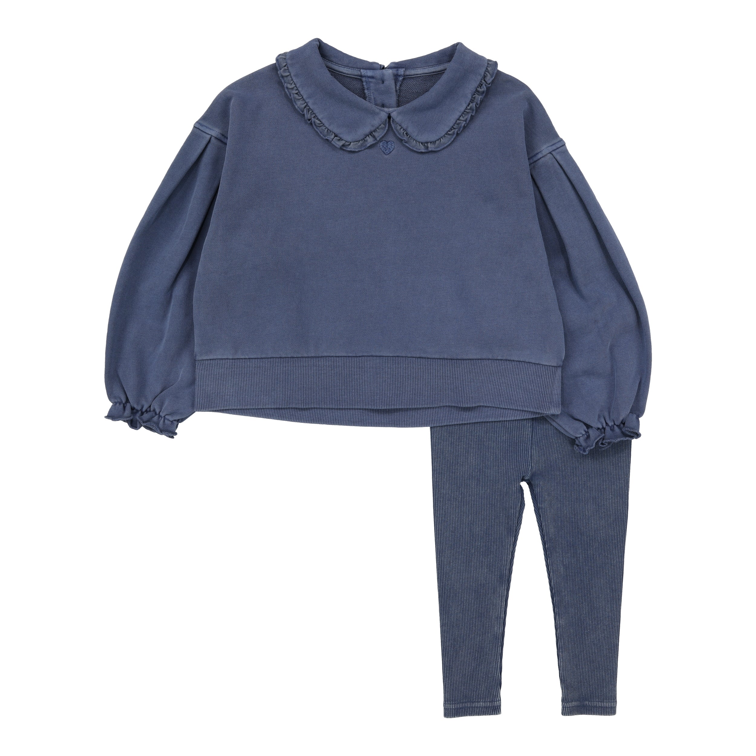Blue Wash Girls Sweatshirt Set