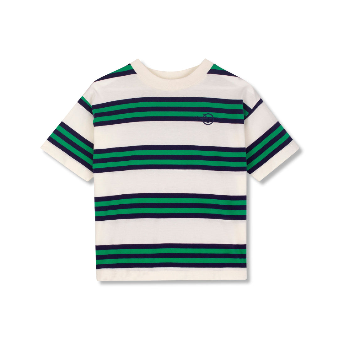 Navy/ Green Triple Stripe Tee