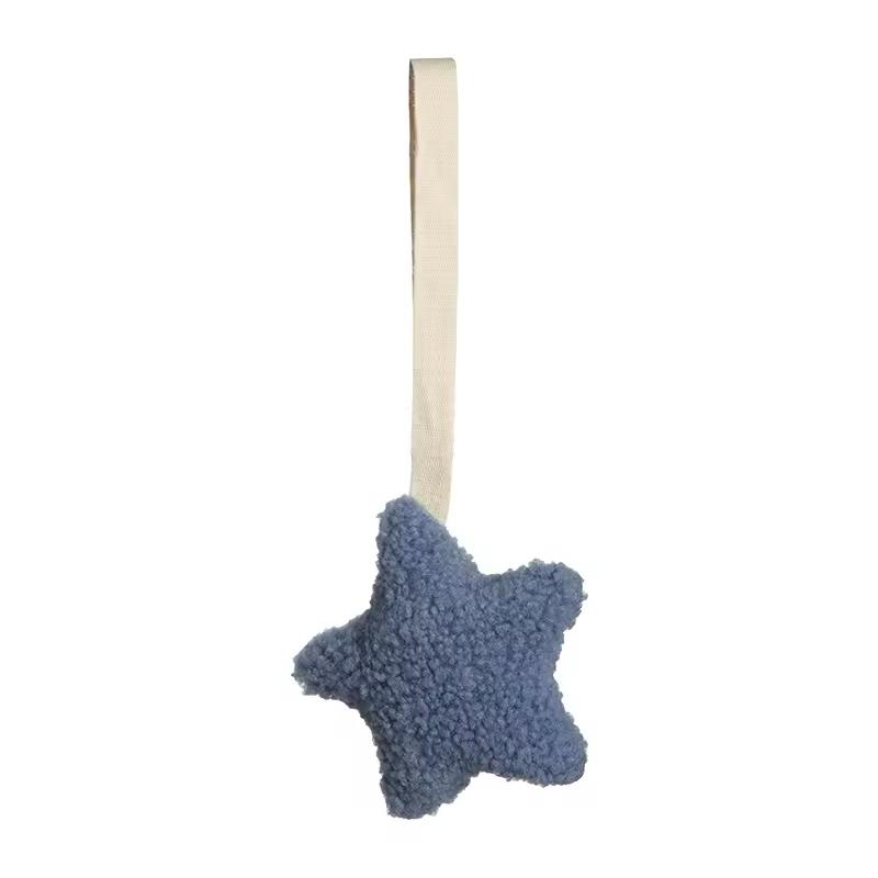 Denim Blue Star Sherpa Pacifier Holder