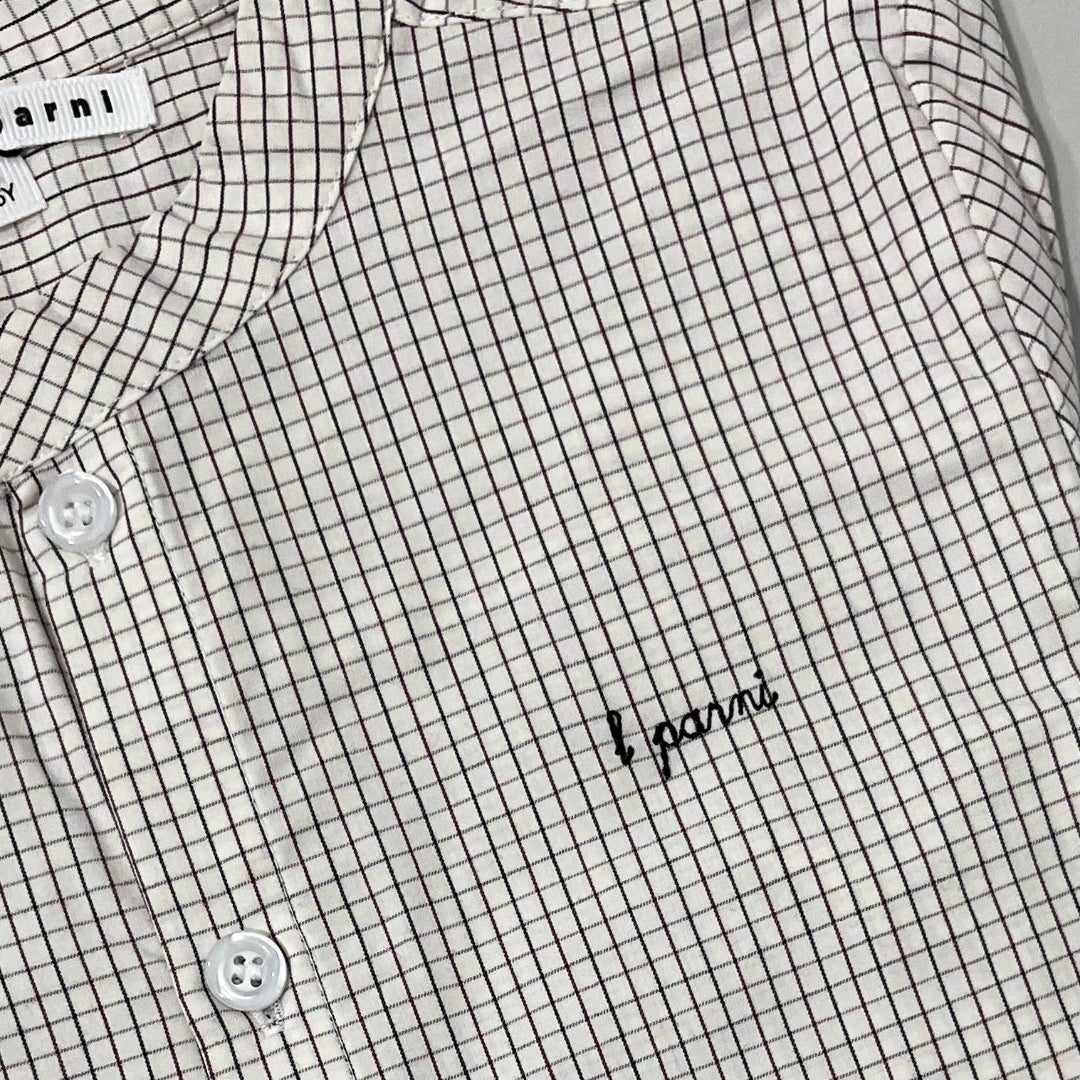 Black/ Burgundy Boys Tattersall Shirt