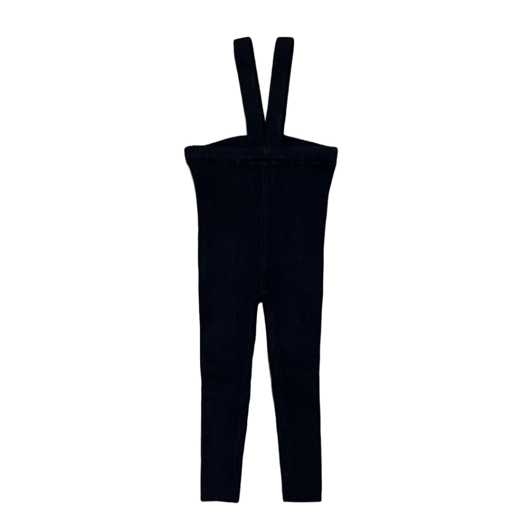 Black Knit Suspender Leggings