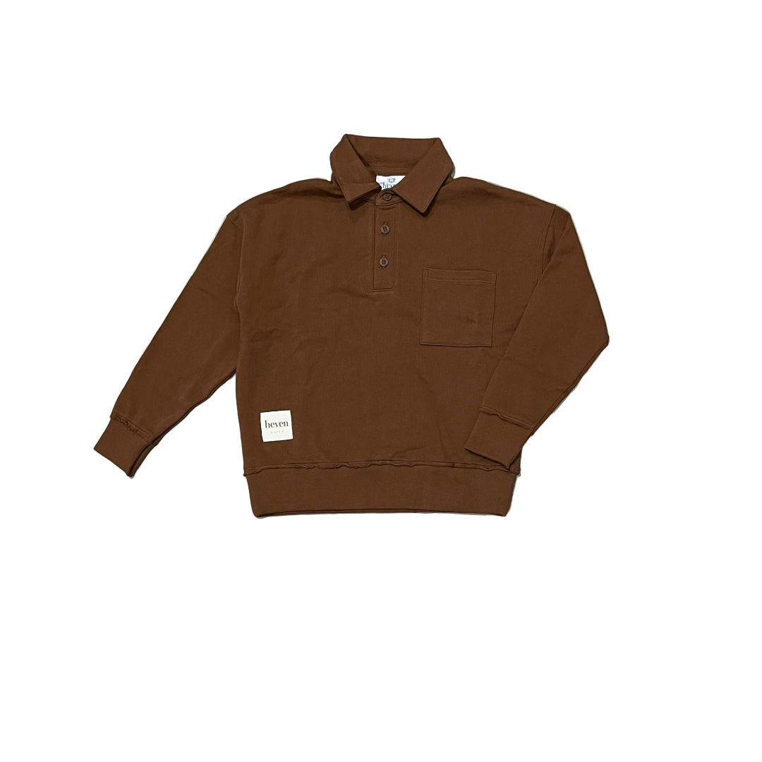Mocha Boys Polo Sweatshirt