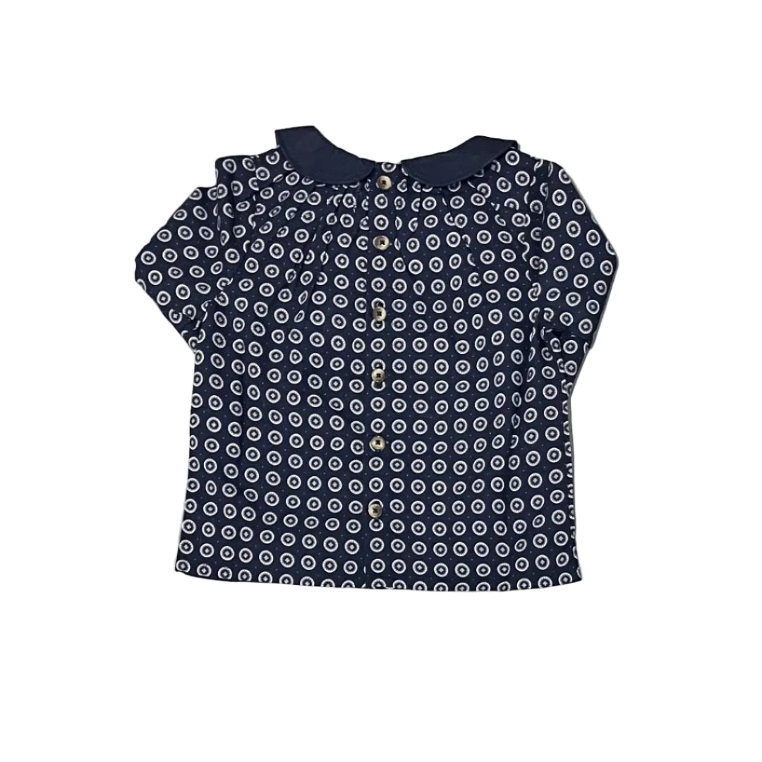 Navy Print Toddler Home Garden Boys Shirt