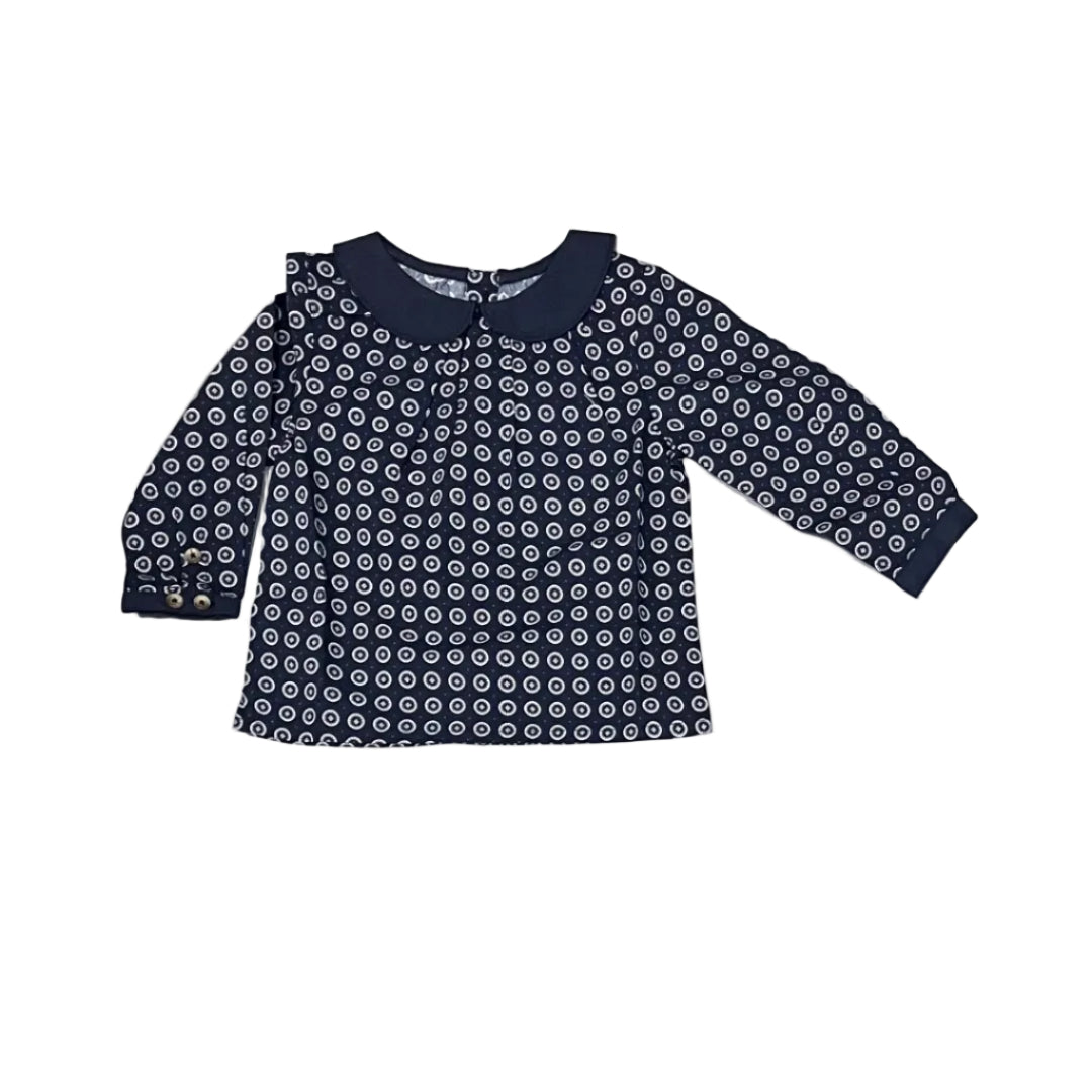 Navy Print Toddler Home Garden Boys Shirt