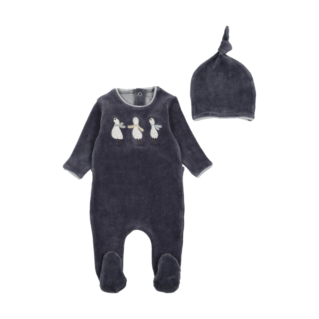 Blue Sea Winter Geese Footie/Beanie