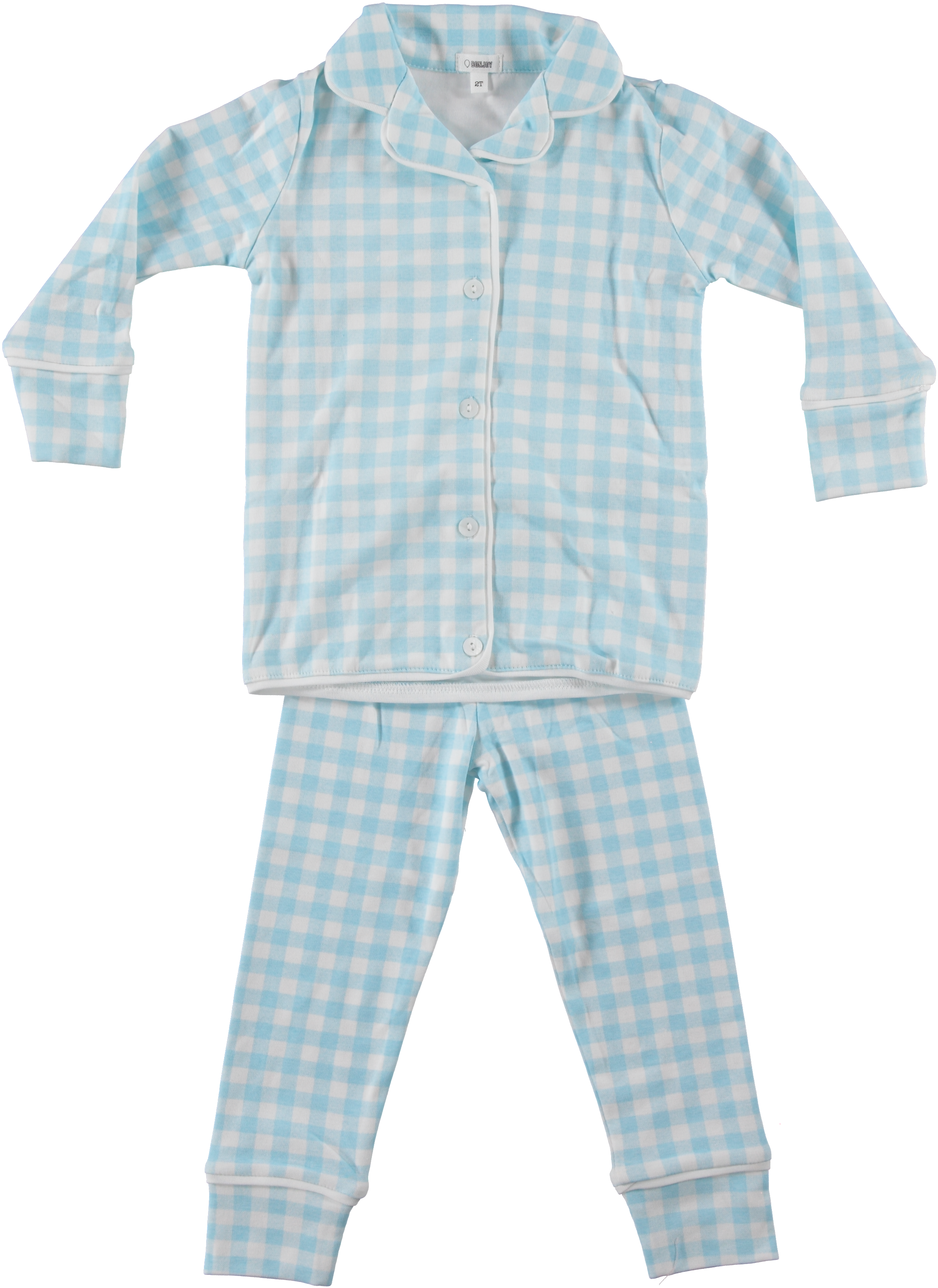 Light Blue Gingham Grandpa Pajamas