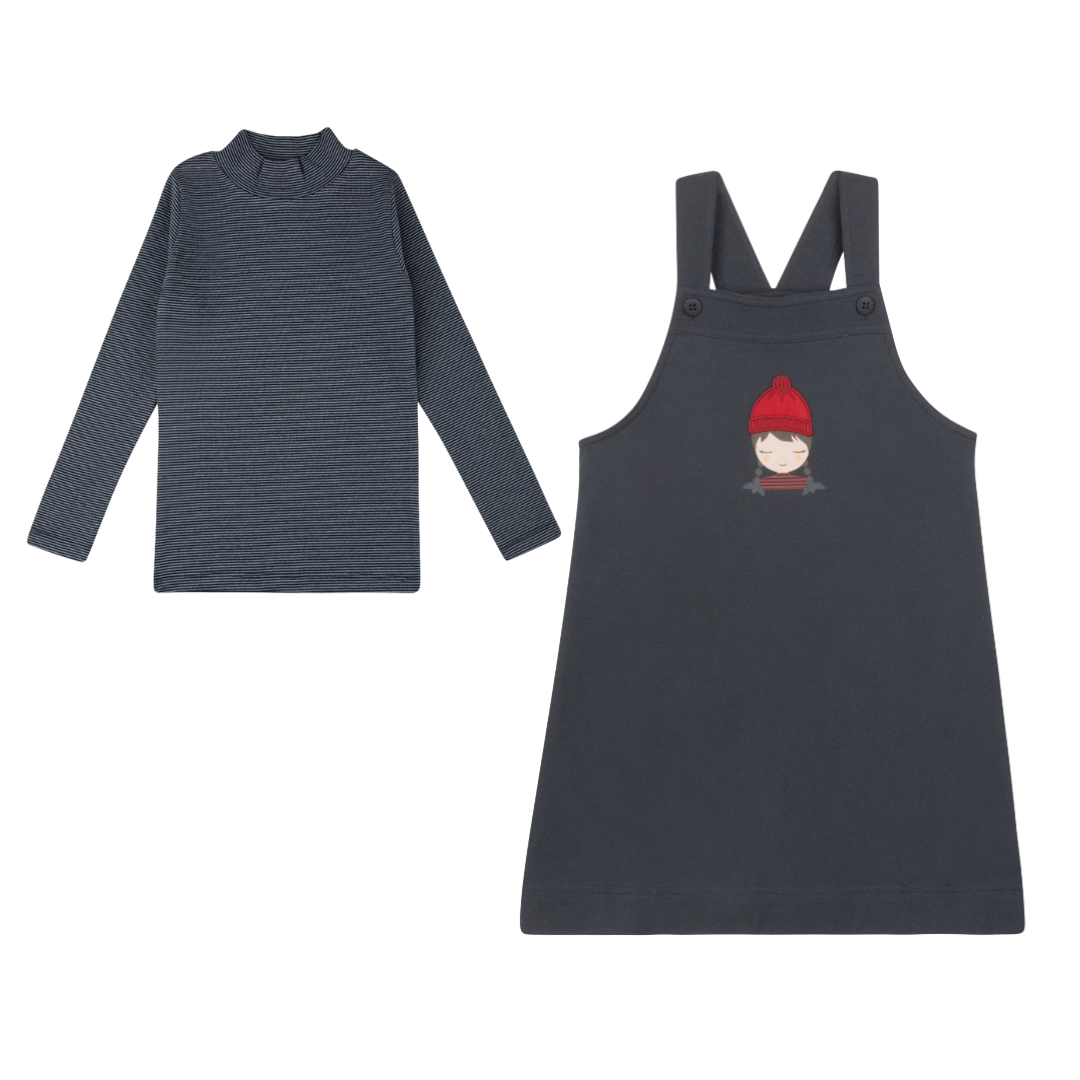 Navy Autumn Kids Collection Jumper + Turtleneck Set