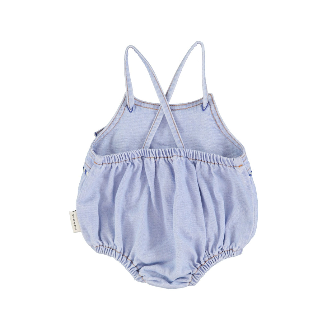 Light Blue Soft Denim Baby Romper