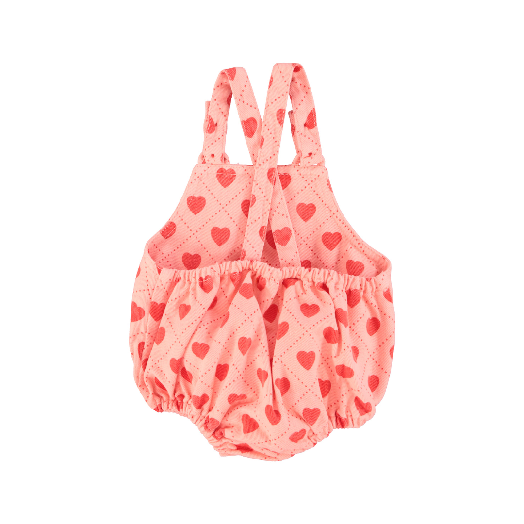 Pink w/ Red Hearts Allover Baby Romper