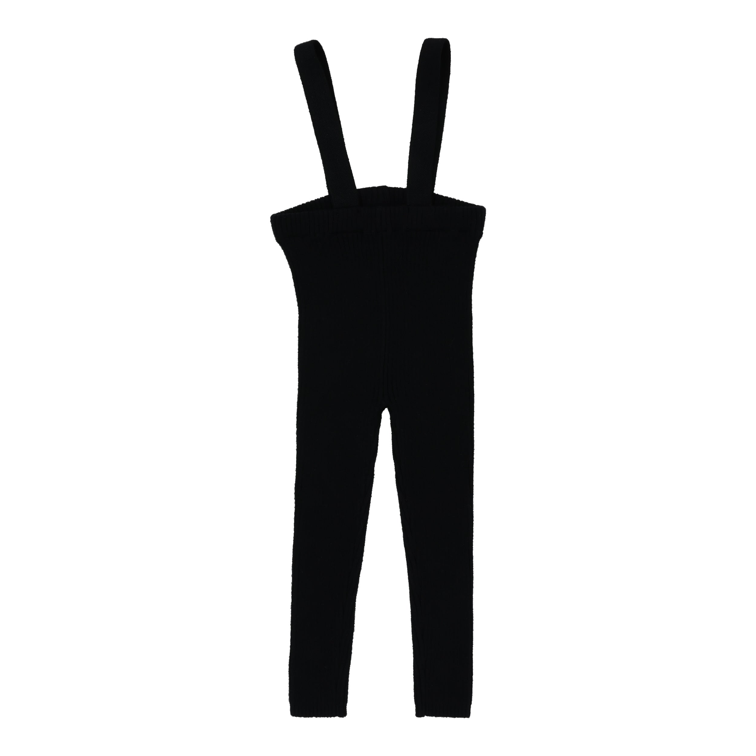 Black Knit Suspender Leggings