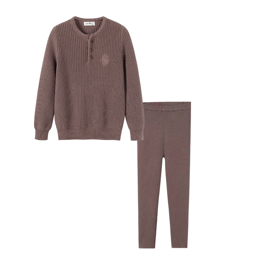 Brown Boy Knit Set