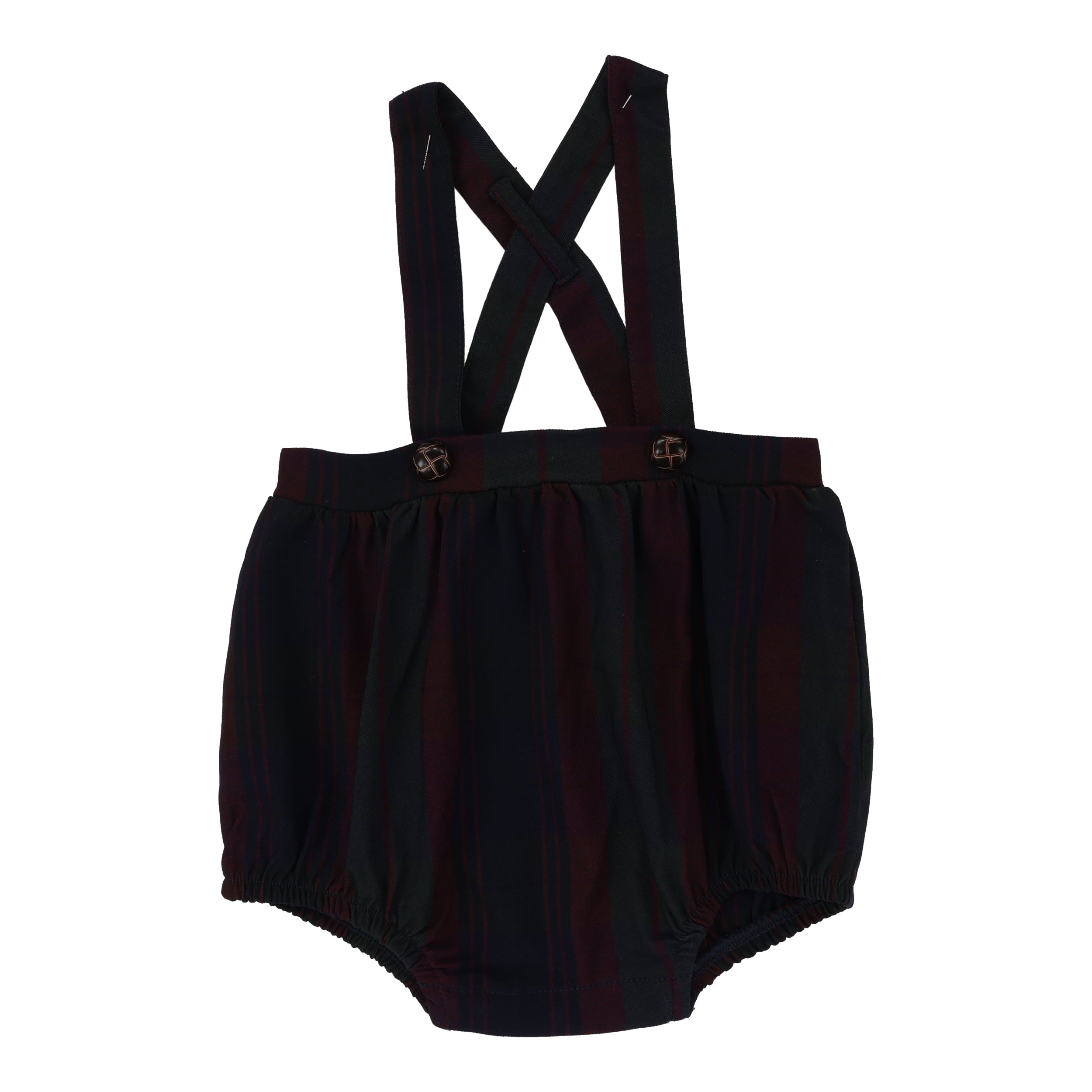 Burgundy Plaid Suspender Bubble Bloomers