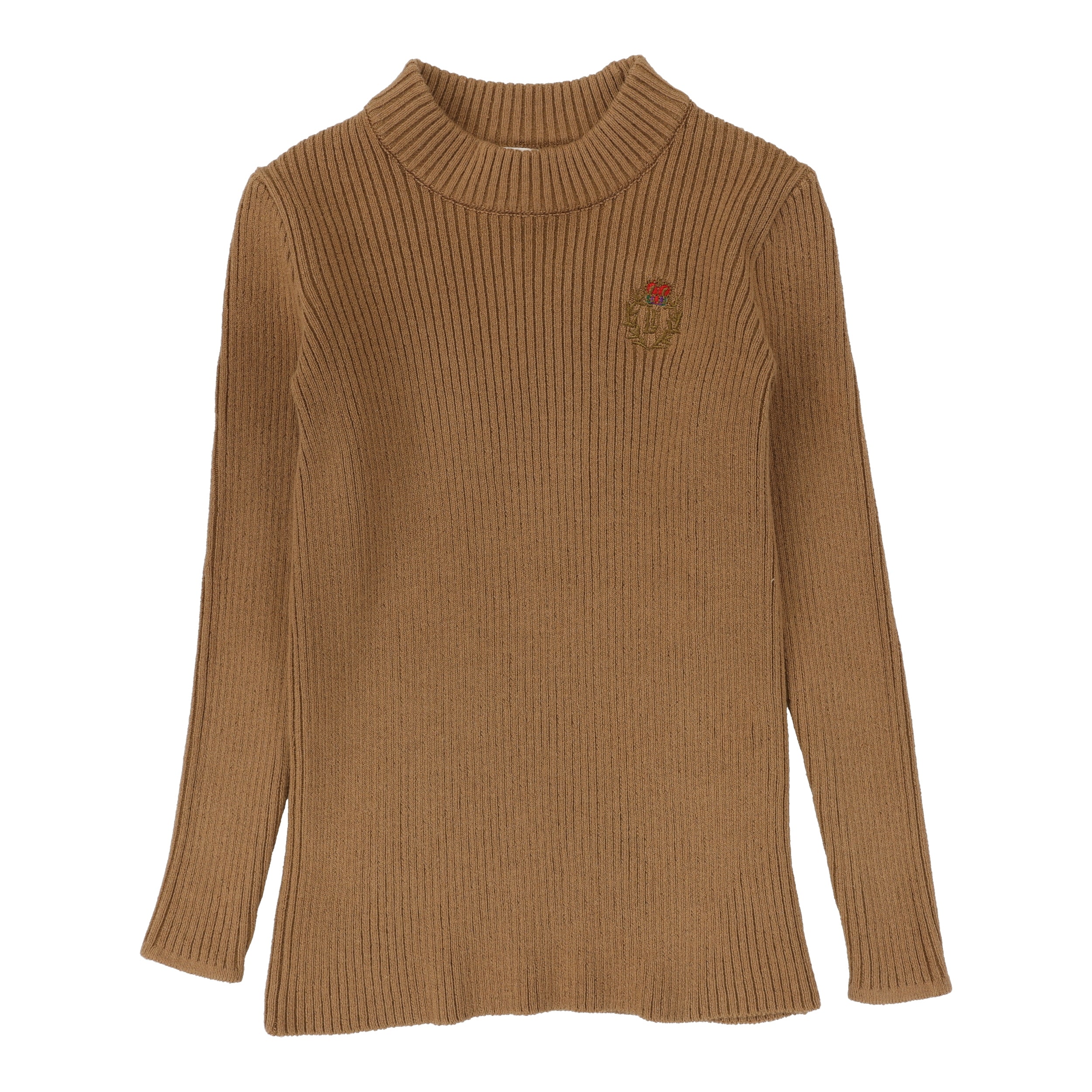 Camel Crest Knit Mockneck