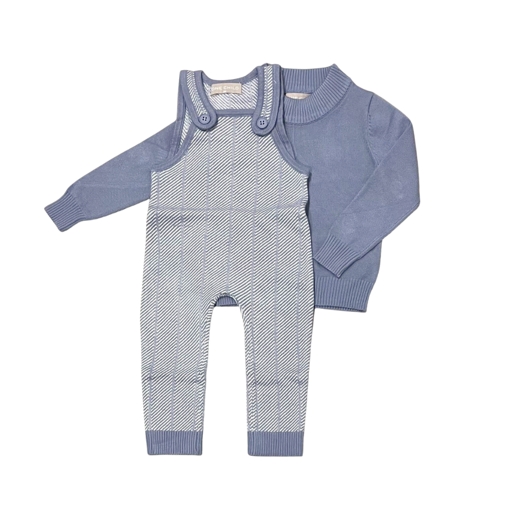 Blue Beam Chevron Knit Romper Set