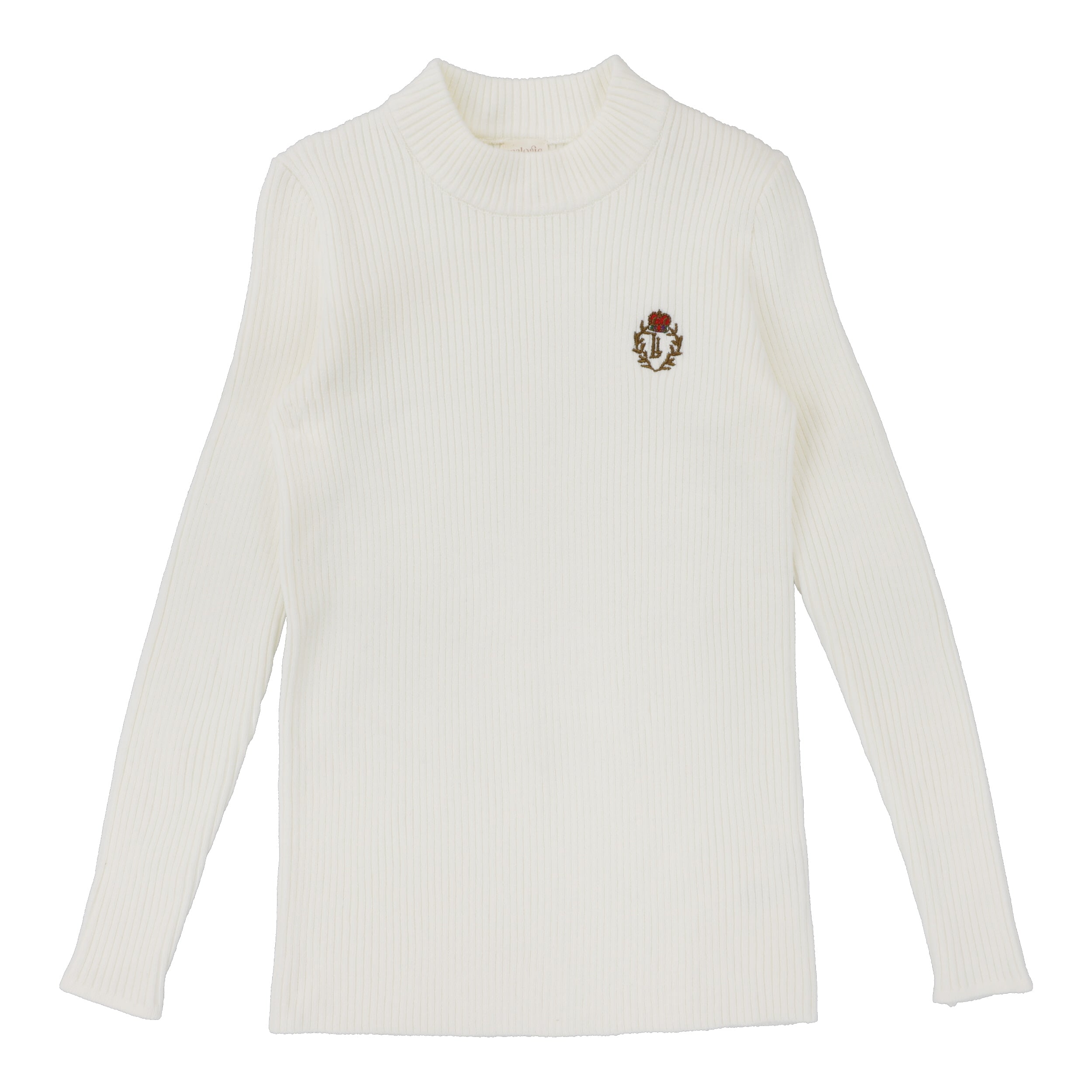 Cream Crest Knit Mockneck