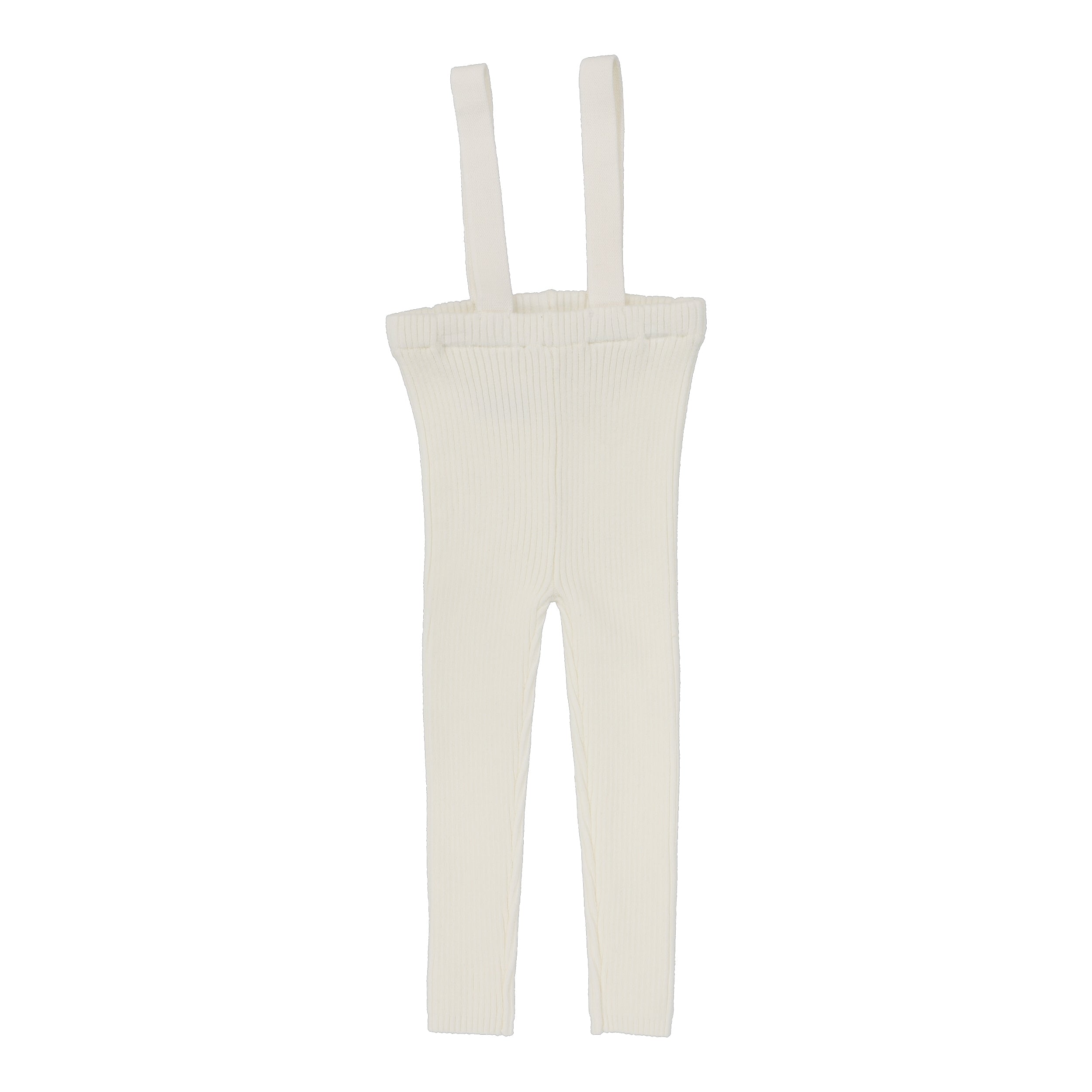 Cream Knit Suspender Leggings