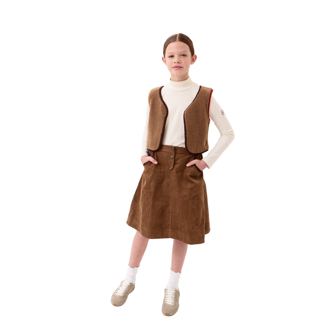 Tan Ella Sherpa Vest + Ella Skirt