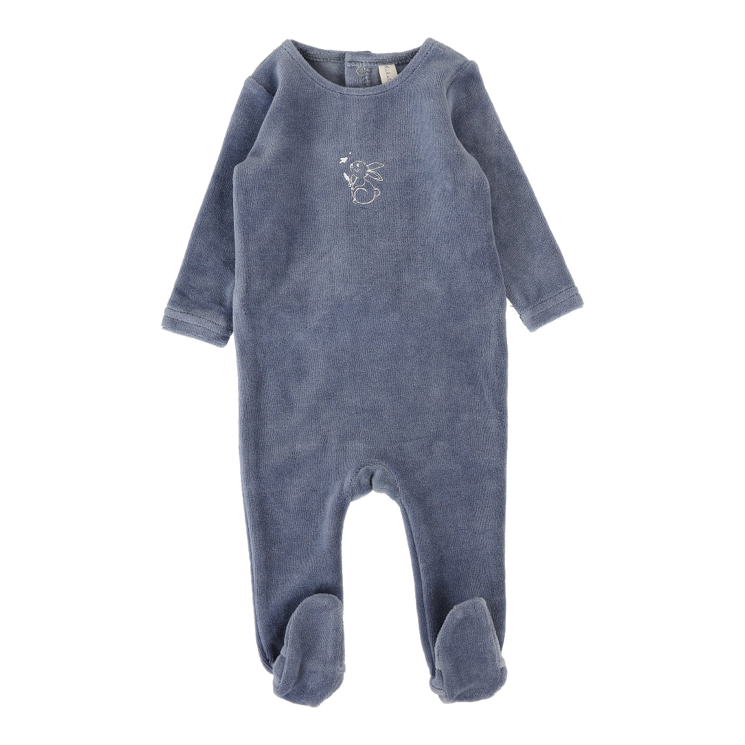 Slate Velour Forest Graphic Footie
