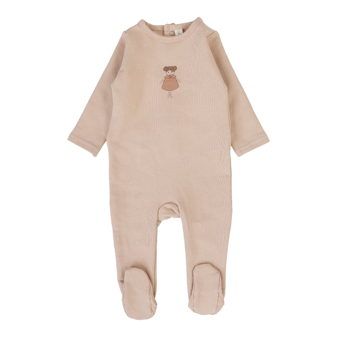 Dusty Pink Graphic Doll Footie
