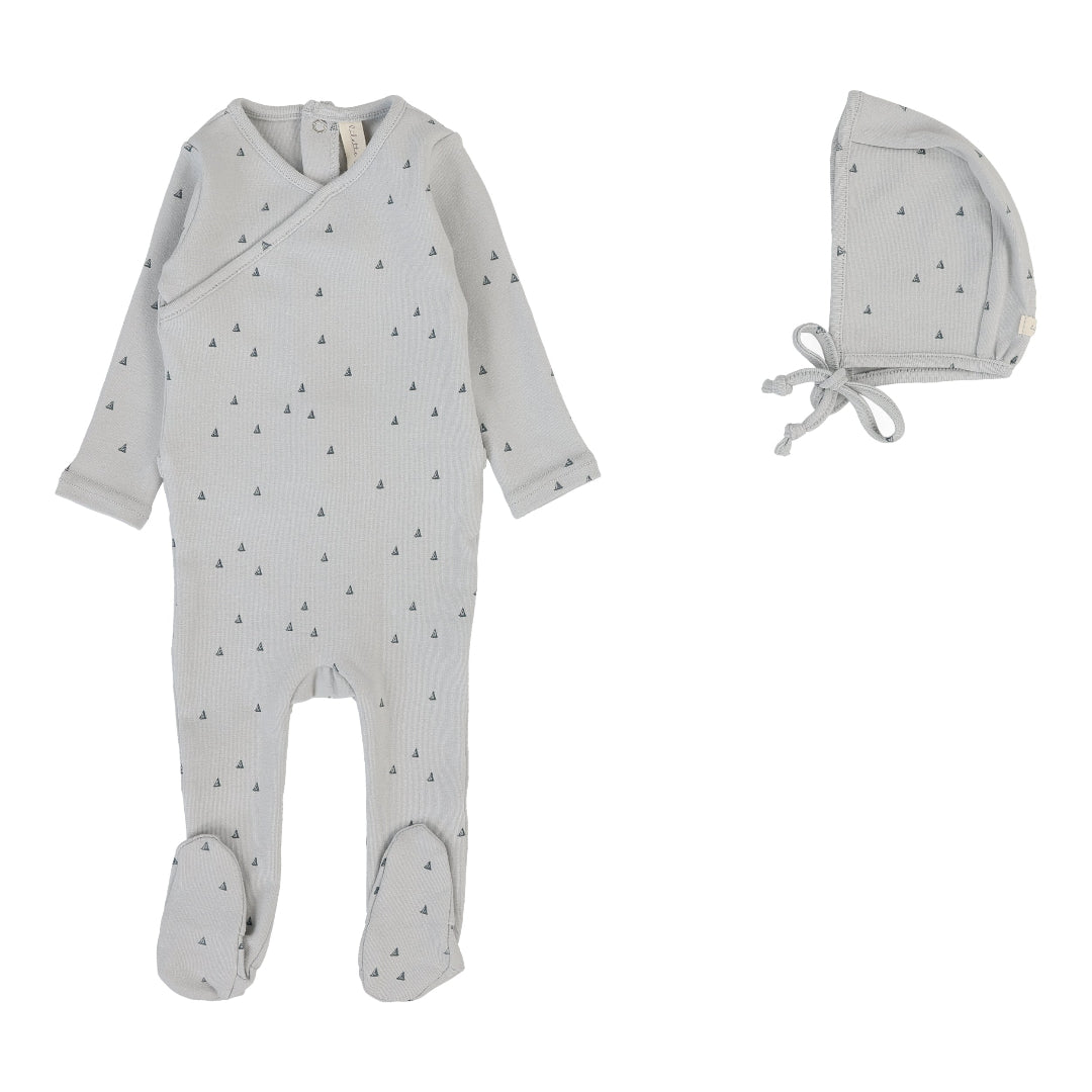 Pale Blue Sail Away Footie Set